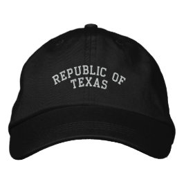 República do Texas bordado em preto Boné ajustável