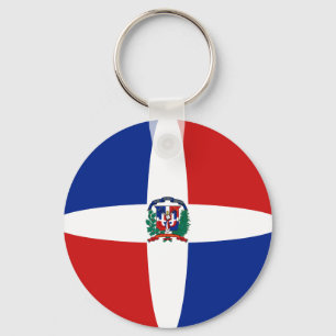República Dominicana Fisheye Flag Chaveiro
