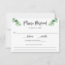 Requisitos de Dieta RSVP de Casamento Eucalyptus E