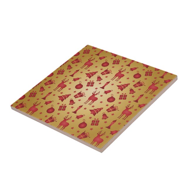 Rés de Natal Vermelho na Dourada (Lateral)