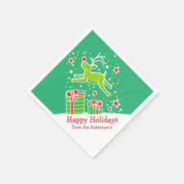 Resas de Natal, guardanapos de papel branco verde