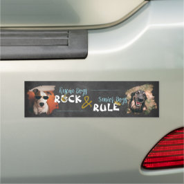 Rescue Dogs Rock & Senior Dogs Rule Car Magnet
