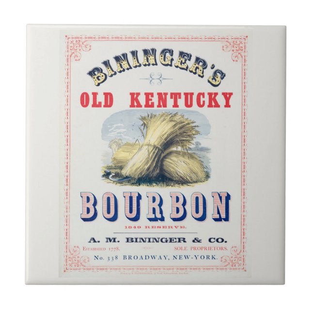 Reserva de 1849 do velho Kentucky Bourbon de Binin (Frente)