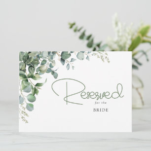 Reserva de casamento de folhas de eucalipto verde