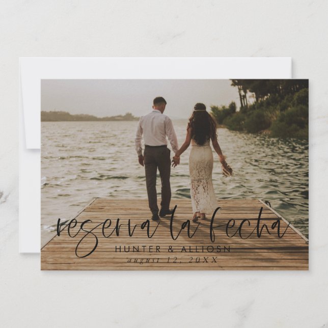 Reserva La Fecha Convite Fotográfico Moderno (Frente)