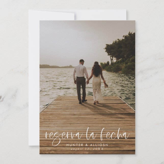 Reserva La Fecha Convite Fotográfico Moderno (Frente)
