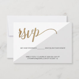 Reservado assento RSVP Ouro Cinza Moderno sem envi