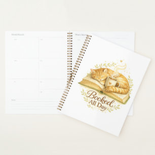 Reservado o Dia Todo Caderno planejador gato aco