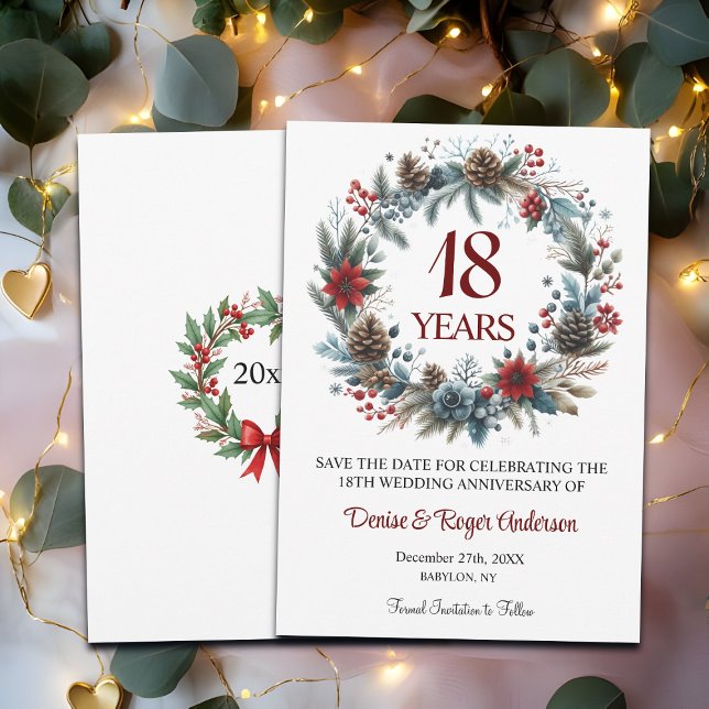 Reserve A Data 18º Aniversário de Casamento Inverno (Criador carregado)