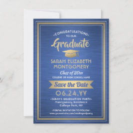 Reserve A Data 1 Graduação de Foto Bruted Royal Blue e Dourado