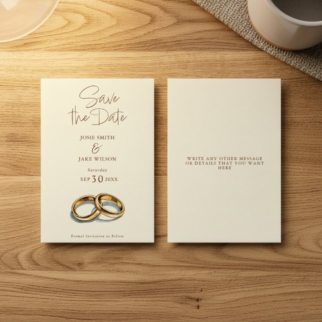 Reserve A Data 2 anéis de casamento salvar a data (2 watercolor wedding rings save the date invitation card.
)