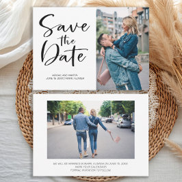 Reserve A Data 2 Foto Brush Script Casamento Salve a Data