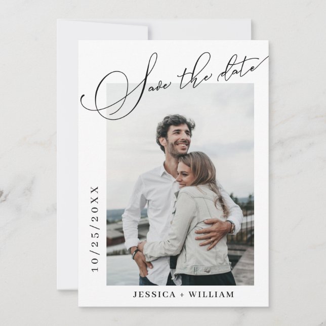 Reserve A Data 2 Foto de Casamento de Caligrafia Simplesmente Ele (Frente)