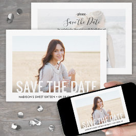 Reserve A Data 2 Foto doce 16ª Festa de aniversário Moderna Décim