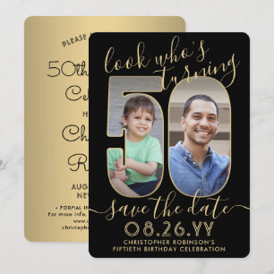 Reserve A Data 2 Foto: Quem é o 50° aniversário preto Dourado
