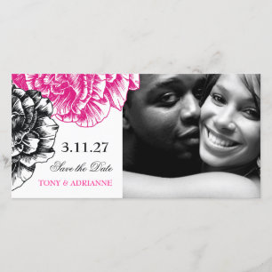 Reserve A Data 311-Le Plush Fleur - Pink & Black Save the Date (S