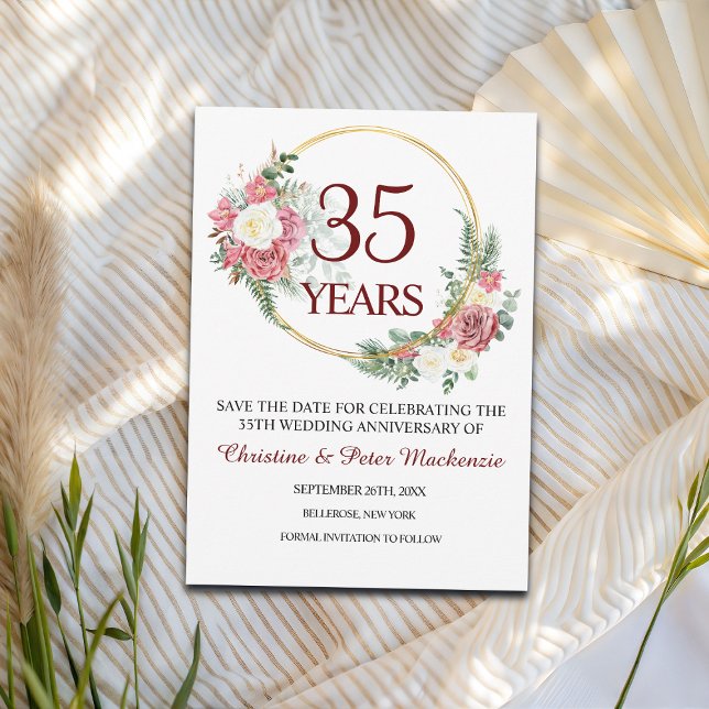 Reserve A Data 35.º aniversário do Casamento de Coral (Criador carregado)