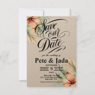 Reserve A Data 3,5" x 5" Flat Save The Date Card