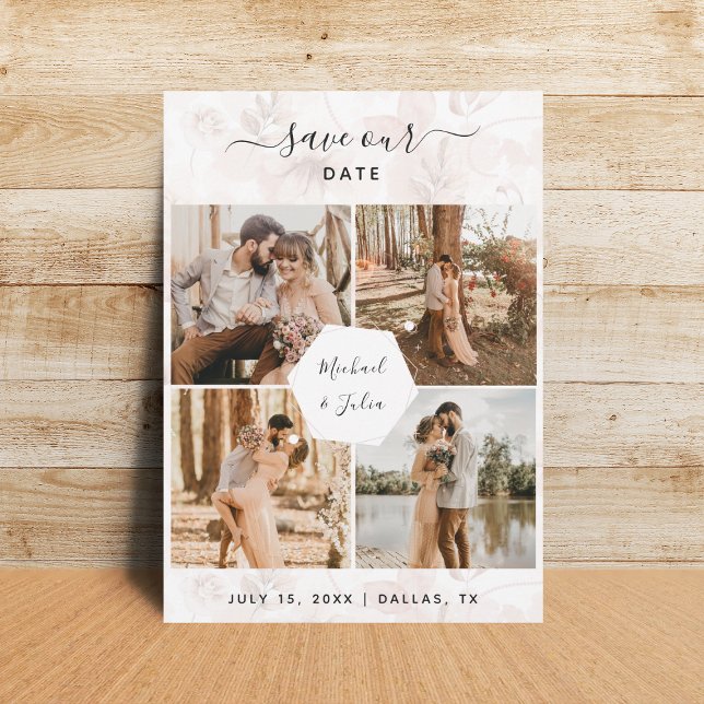 Reserve A Data 4 Casal Fotográfico Colagem e Casamento Floral Ros (Criador carregado)