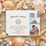 Reserve A Data 4 Casamento de Destino de Seashell em Photo Beach<br><div class="desc">Casamento moderno de destino de 4 fotos em Praia/concha Salve o cartão de Data. Entre em contato comigo para obter assistência com suas personalizações ou para solicitar outros produtos Zazzle correspondentes ou coordenadores para suas ocasiões especiais. A cor de fundo deste cartão é personalizável quando você usa a ferramenta design...</div>