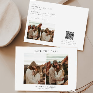Reserve A Data 4 Fotos: Código QR de Casamento de Boho Moderno