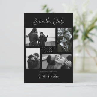 Reserve A Data 4 Fotos Colagem Moderna Casamento