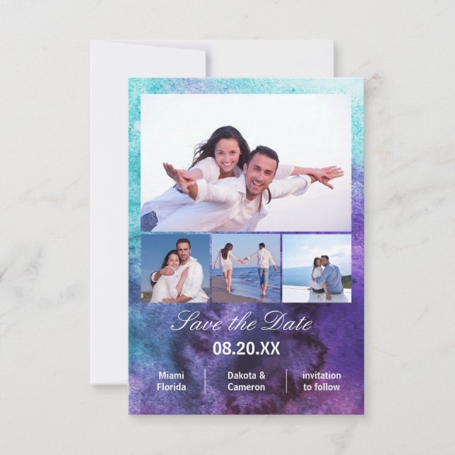 Reserve A Data 4 Fotos Verticais - 3x5 Pintura Salve a Data (Frente)