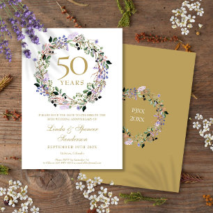 Reserve A Data 50º Aniversário de Bodas Floral