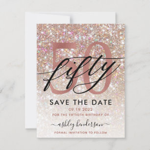 Reserve A Data 50º aniversário do som do glitter gráfico Salvar a