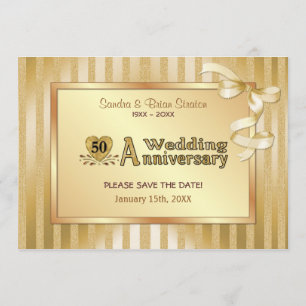Reserve A Data 50th Aniversário de casamento - ouro