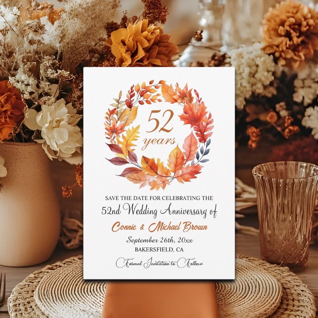 Reserve A Data 52º Aniversário do Elegante Fall Floral (Criador carregado)