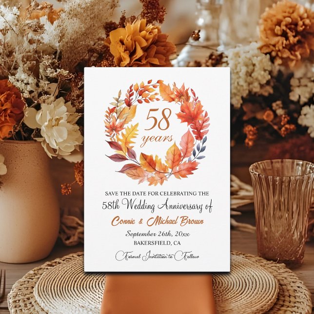 Reserve A Data 58º Aniversário do Casamento Fall Floral (Criador carregado)