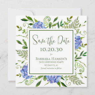 Reserve A Data 70 Birthday Blue Hydrangeas