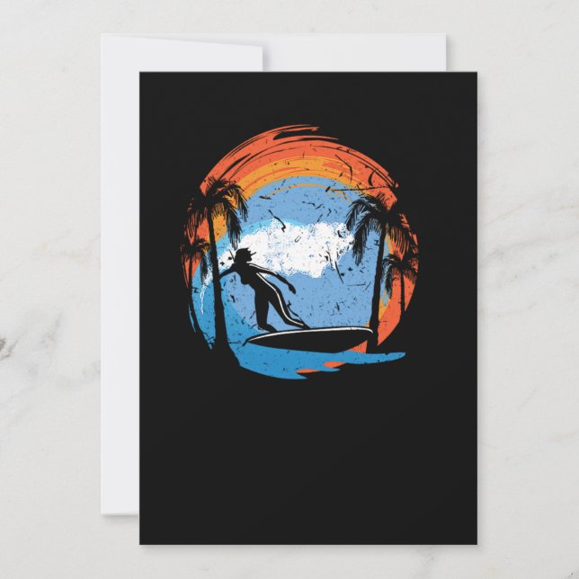 Reserve A Data 70.Surfe Surfer Girl Surfboard Sunse (Frente)