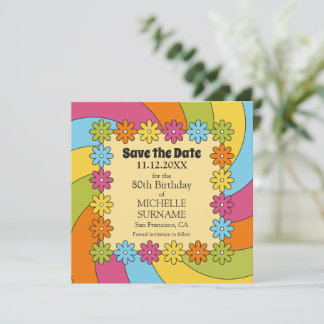 Reserve A Data 80th Birthday Retro 60s Music Groovy Party