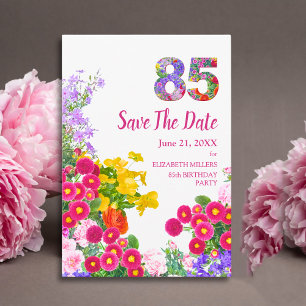 Reserve A Data 85. º Aniversário Moderno Floral - 85 anos