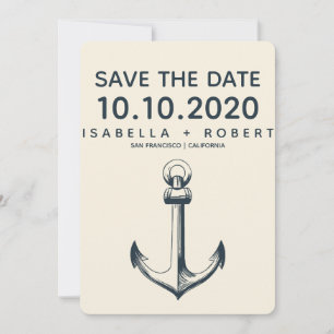Reserve A Data A âncora azul   Casamento Salvar a Data