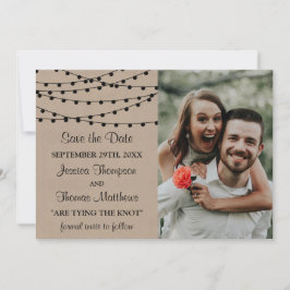 Reserve A Data A Coleção de Casamentos Rustic Kraft String Lights