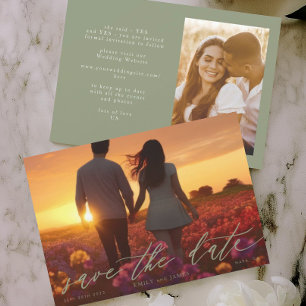 Reserve A Data A Foto do Casamento Moderno Sage Green