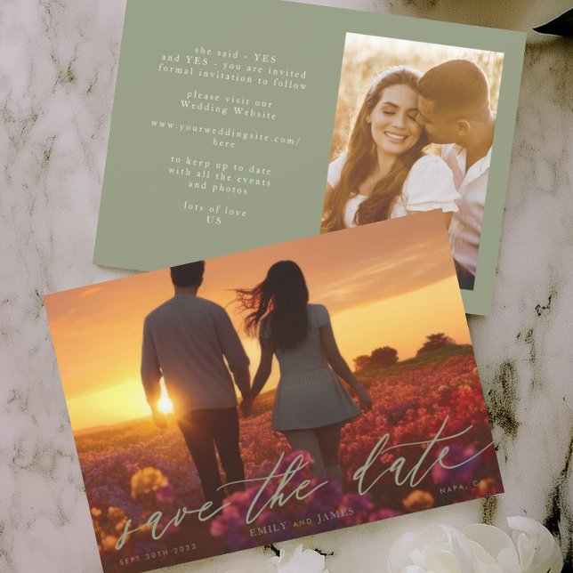 Reserve A Data A Foto do Casamento Moderno Sage Green (Criador carregado)