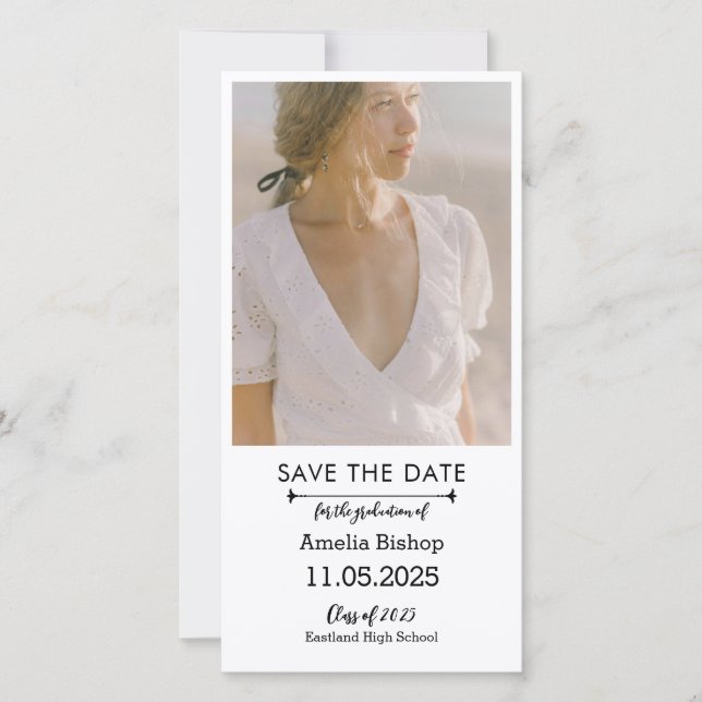 Reserve A Data A Foto Do Formando Whimsical Salva A Data (Frente)