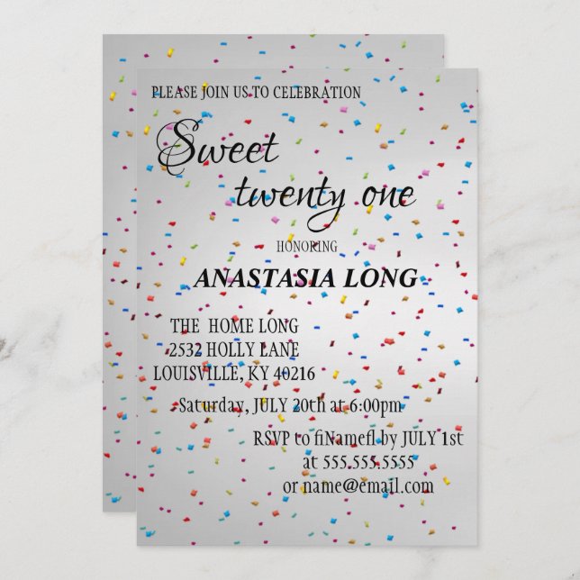 Reserve A Data A Glitter Moderna E Elegante Salva A Data (Frente/Verso)