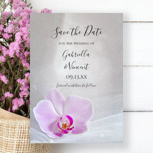 Reserve A Data A orquídea cor-de-rosa e o casamento nupcial do