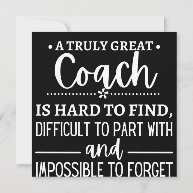 Reserve A Data A Truly Great Coach is hard find (Frente)