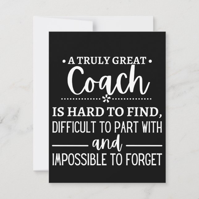 Reserve A Data A Truly Great Coach is hard find (Frente)