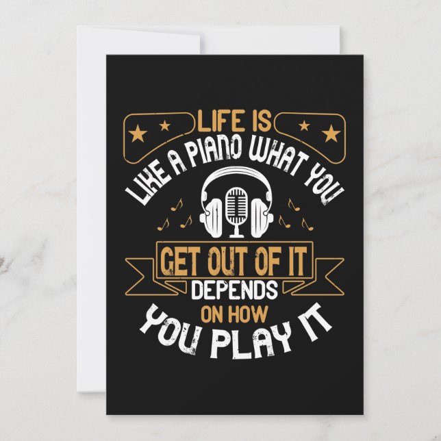 Reserve A Data A Vida É Como Um Piano (Frente)