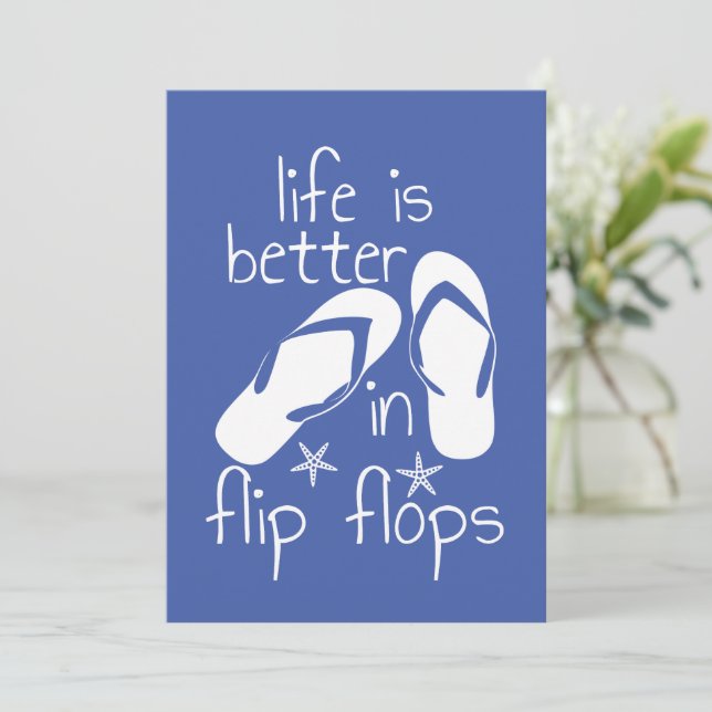 Reserve A Data A Vida É Melhor Em Chinelos (Em pé/Frente)