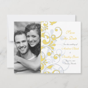 Reserve A Data Abstrato Floral Save the Date Card