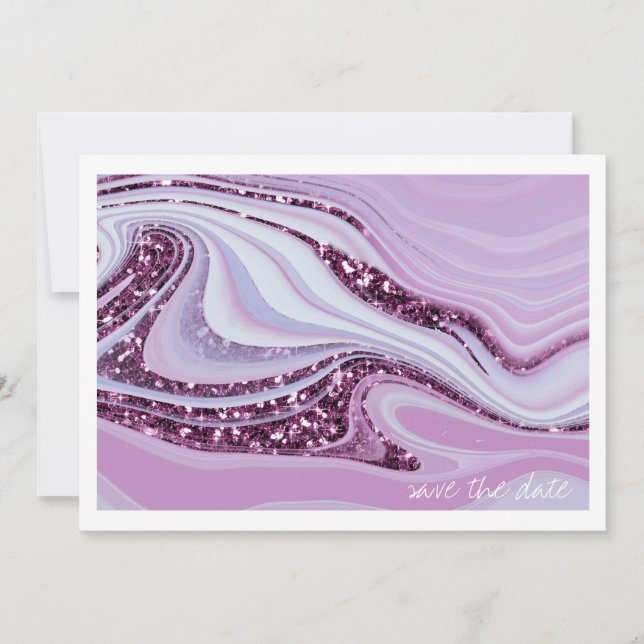 Reserve A Data Abstrato Glitter Strata Wedding Alt. ID Lilac 903 (Frente)