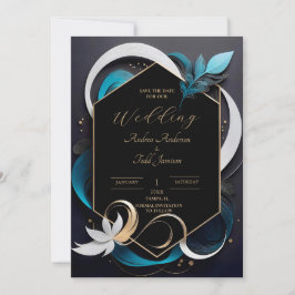 Reserve A Data Abstrato moderno, casamento elegante, branco, ouro